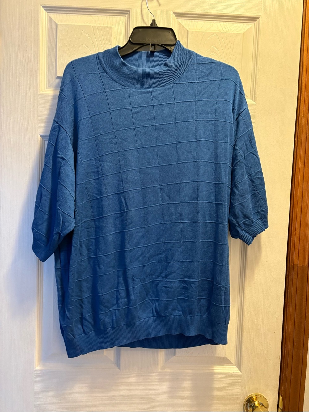 Paul Frederick‎ Royal Blue Silk Mock Neck Sweater- Men's 3X